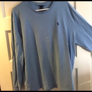 Blue long sleeve men's polo ralph lauren t shirt