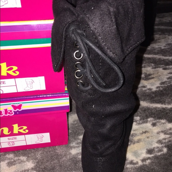 Kids black suede boots-FIRM - Picture 2 of 2