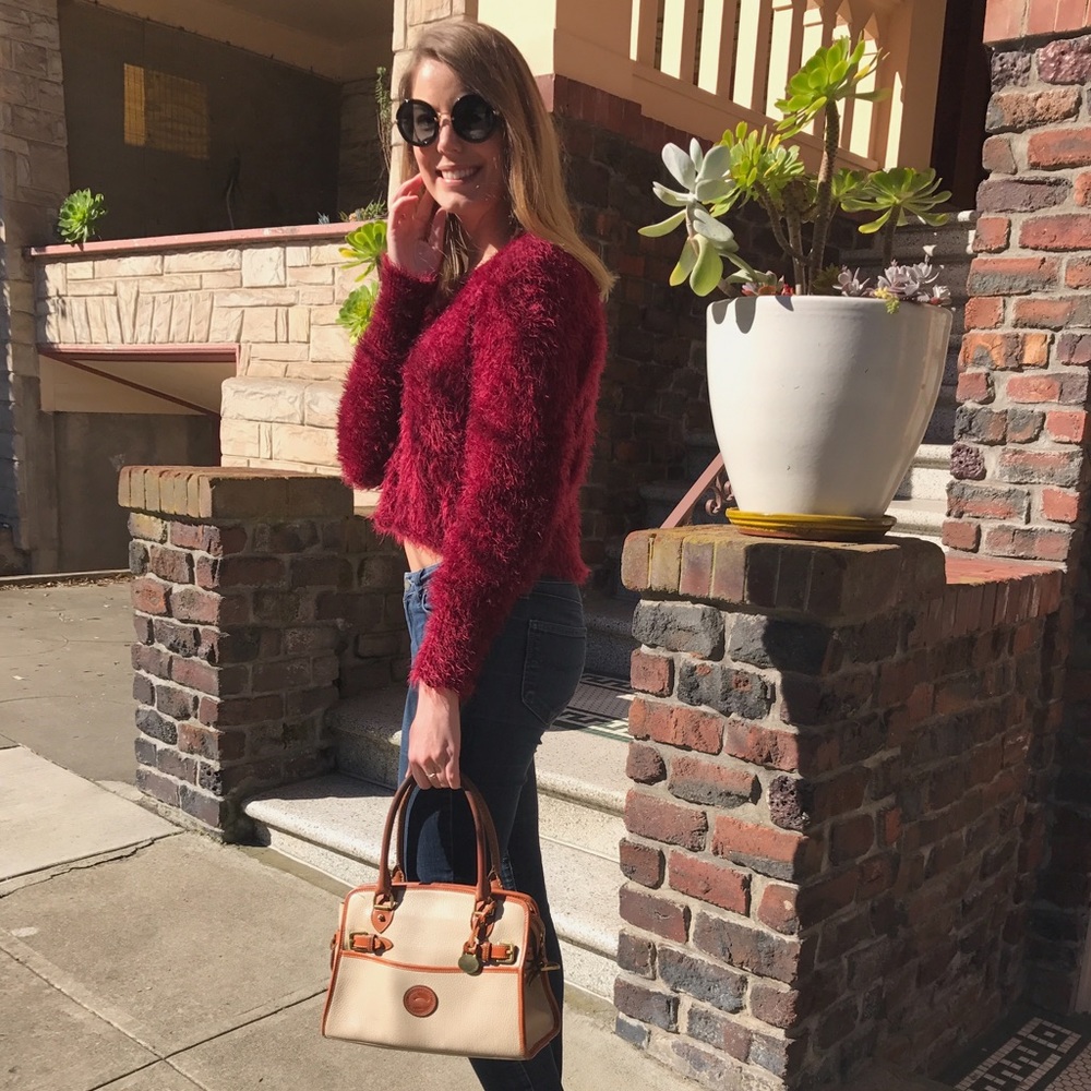 SOLD! Billabong: Burgundy Medium Cozy Sweater - Picture 2 of 4