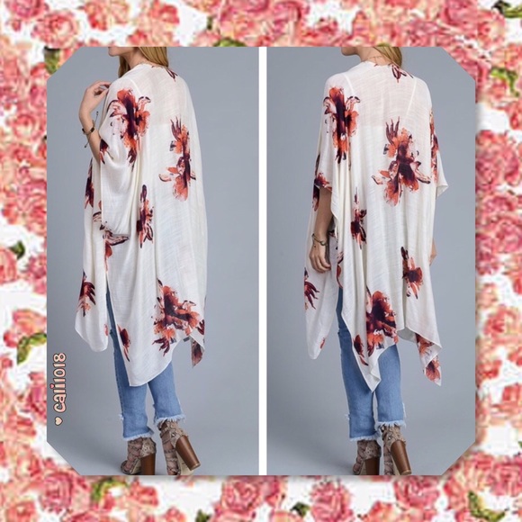 🆕 Kimono Cardigan Coverup Asymmetrical Tunic - Picture 3 of 5