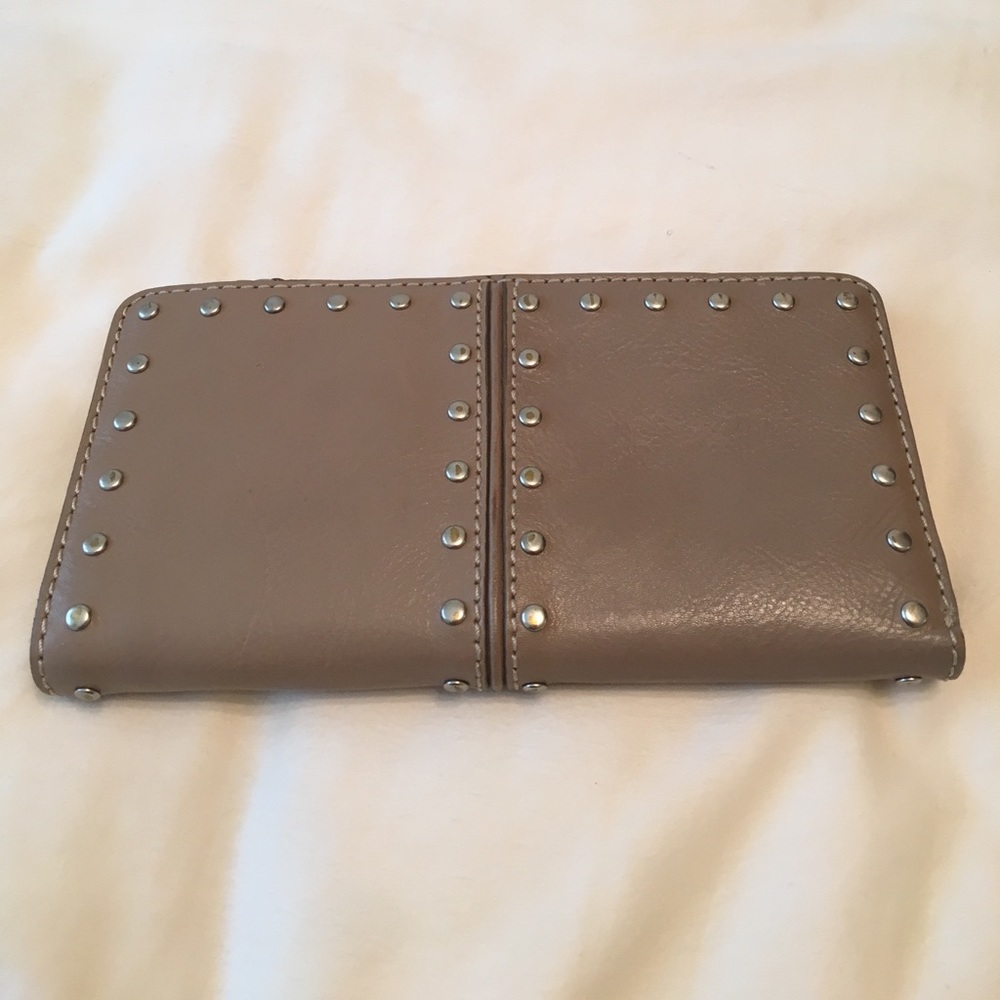 Michael Kors Taupe/Grey Studded Wallet Authentic