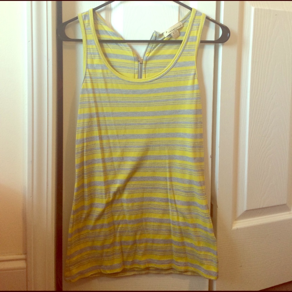 Yellow and Grey striped tank