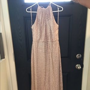 Amsale 'Chandler' Sequin Halter Gown
