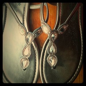 Sandals with rhinestones