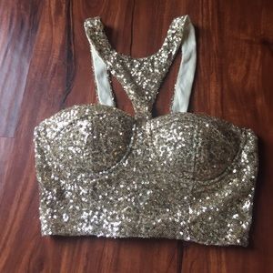 Missguided Gold Bustier