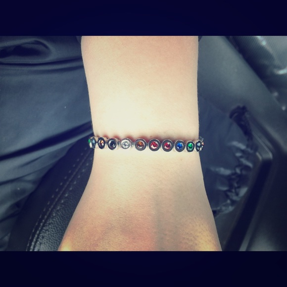 Rustic Cuff Angeline Silver And Rainbow Rustic Cuff Angeline Silver And Rainbow