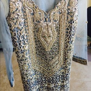 Pakistani shalwar kamiz suit.