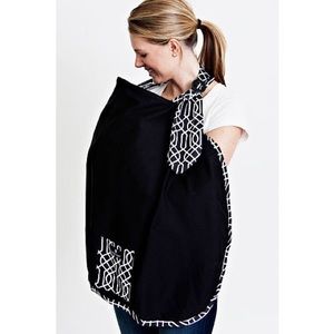 Balboa Baby Nursing Cover - Black With Geo Trim