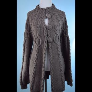 REBECCA TAYLOR taupe duster cardi size 6