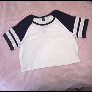 Forever 21 cropped baseball ts