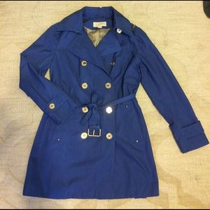 Royal blue Michael Kors trench coat