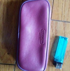 Authentic Coach Purple Leather Pencil Case