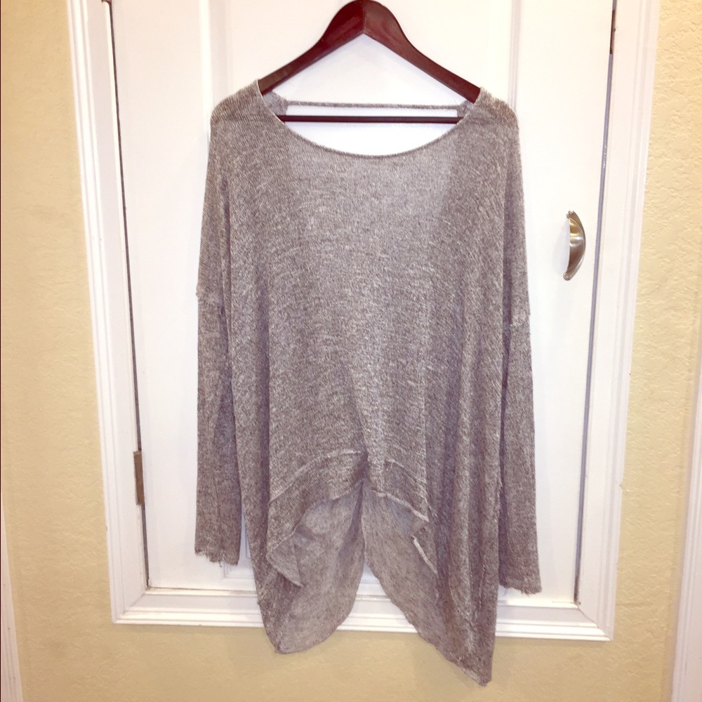 Free People Oversized Hacci Open Back Sweater