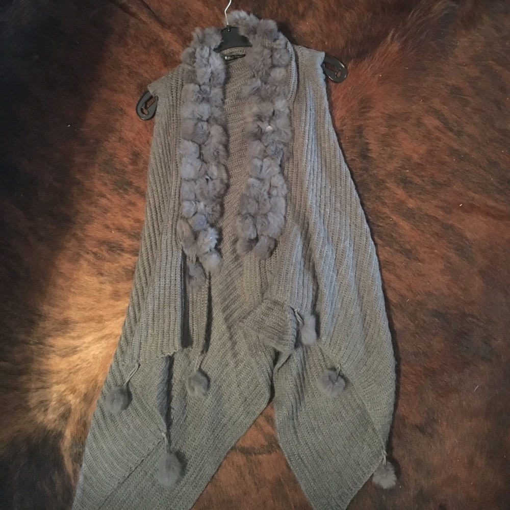 Grey woven tunic/long vest