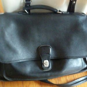Vintage authentic Coach black leather Briefcase