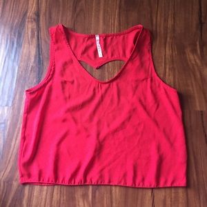 Red Heart Cut Out Top