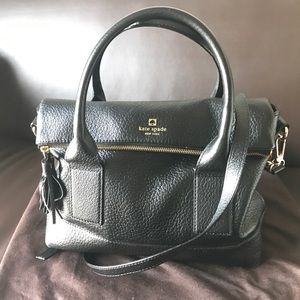 Kate spade black leather bag with shoulder strap