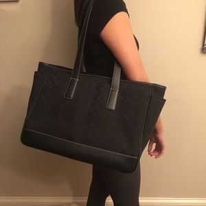 Coach Black Monogram Tote/Baby Bag
