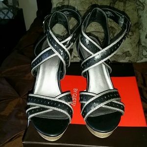 Black and silver cork wedges