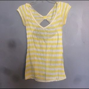 Yellow and white striped shirt
