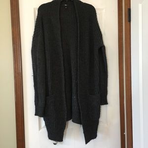 Dark Charcoal Boyfriend Fit Cardigan Sweater