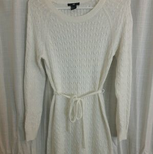 White sweater dress