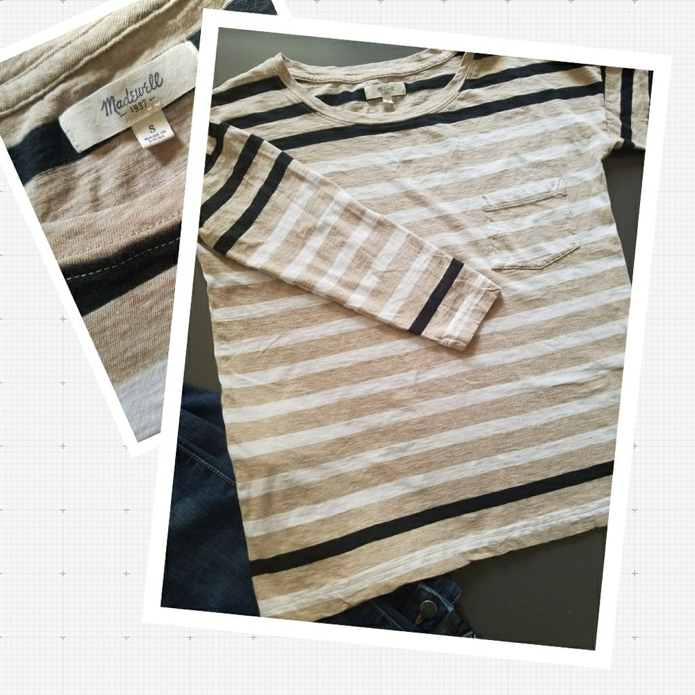 Size S, 3/4 sleeves Madewell shirt with pocket.