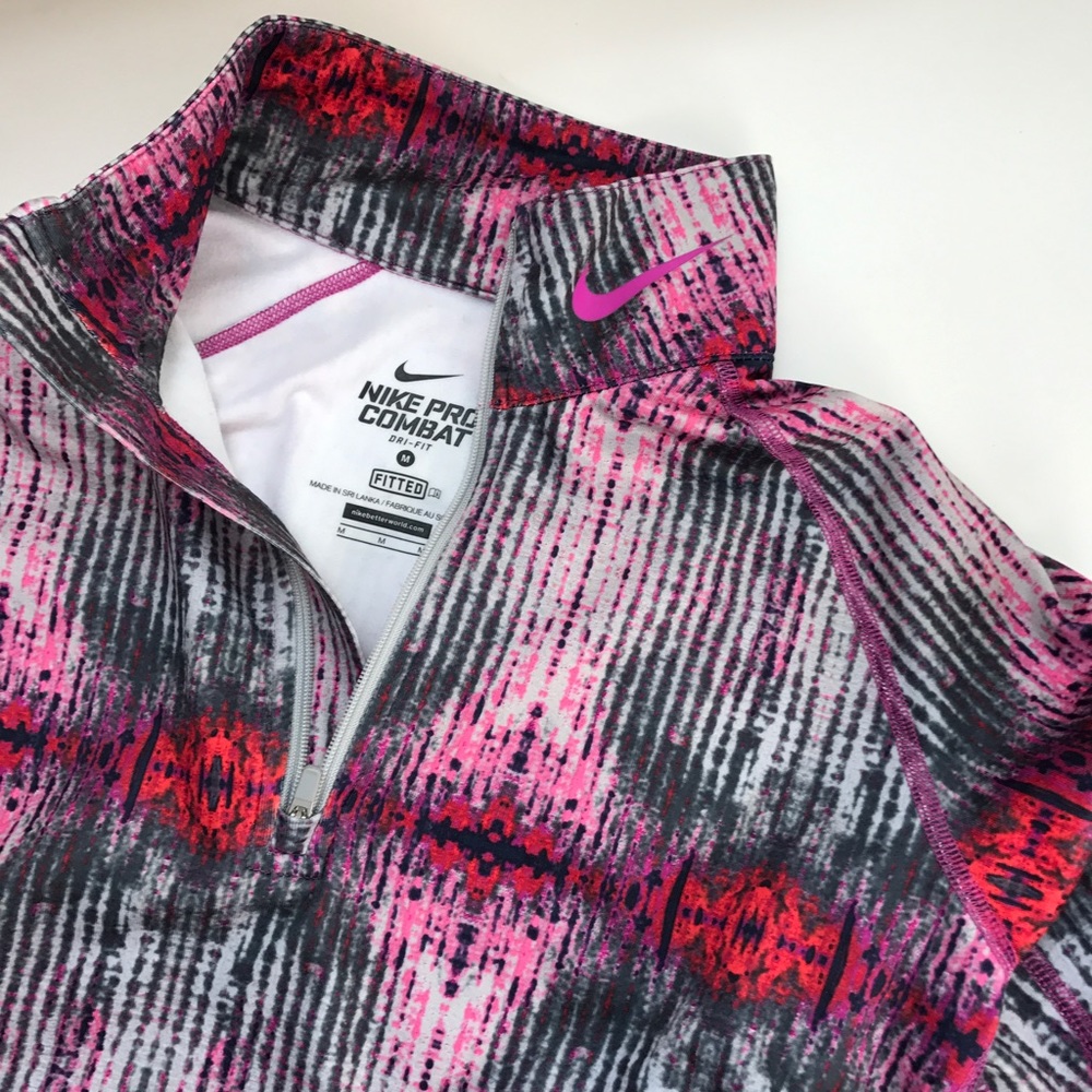Nike Pro Combat Dri-fit Fitted Running Pullover