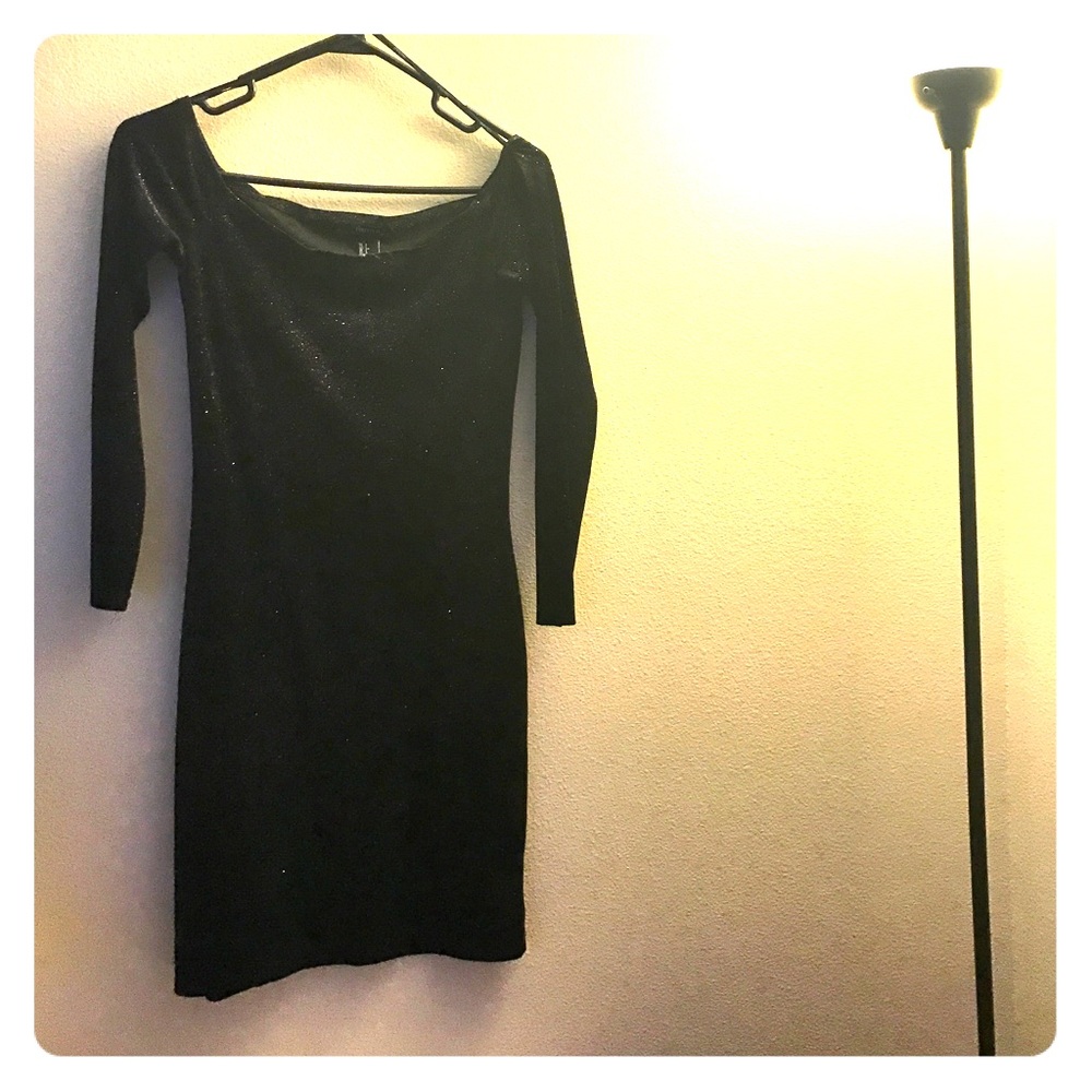 Black sparkly above the knees dress