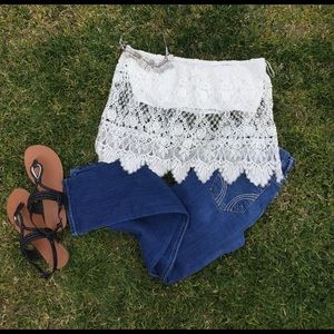 ✨ knit white crop top