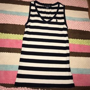 Polo v-neck striped tank top
