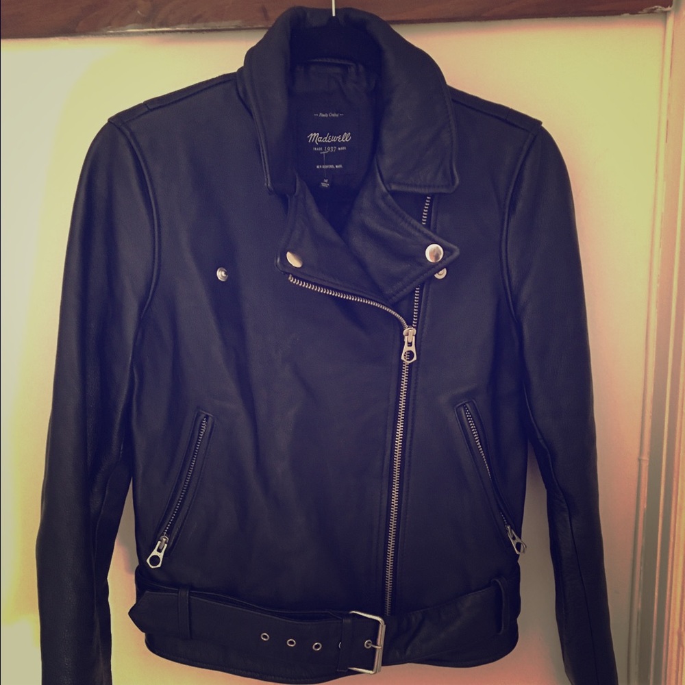 Madewell Leather Motorcycle Jacket Size M