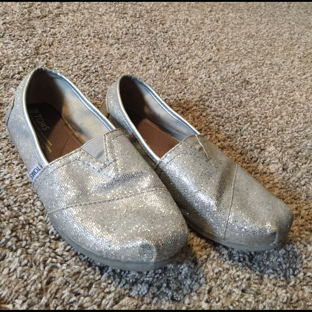 Silver Sparkly TOMS