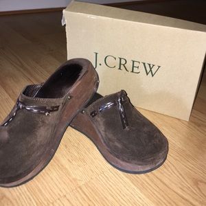 J Crew suede clogs
