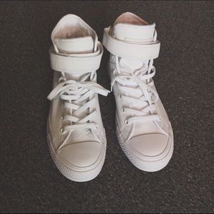 CONVERSE LEATHER HIGH TOPS WITH STRAP