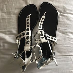 White gladiator sandals