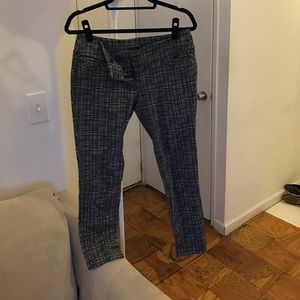 the Loft black and white checked crop work pants
