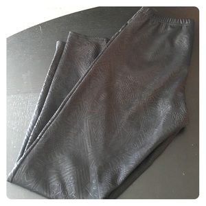 Black faux-leather leggings