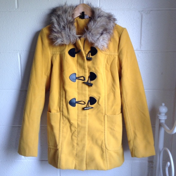Mustard Pea Coat - Picture 1 of 3