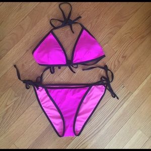 Express Hot Pink/Black Bikini S/M