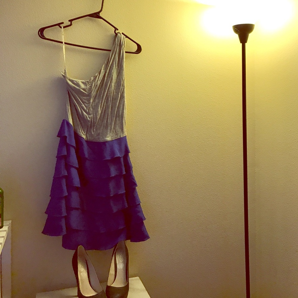 Gray  and blue dress