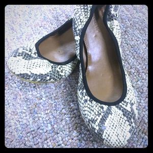 J.Crew snake print leather flats