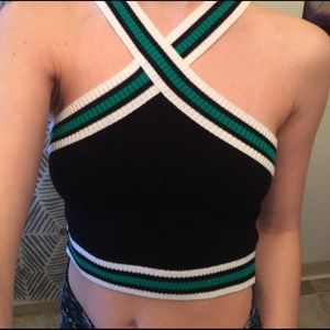 🍀Green Striped Crop🍀