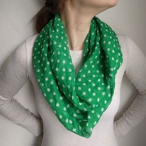 Green polkadot scarf for St. Patrick's day