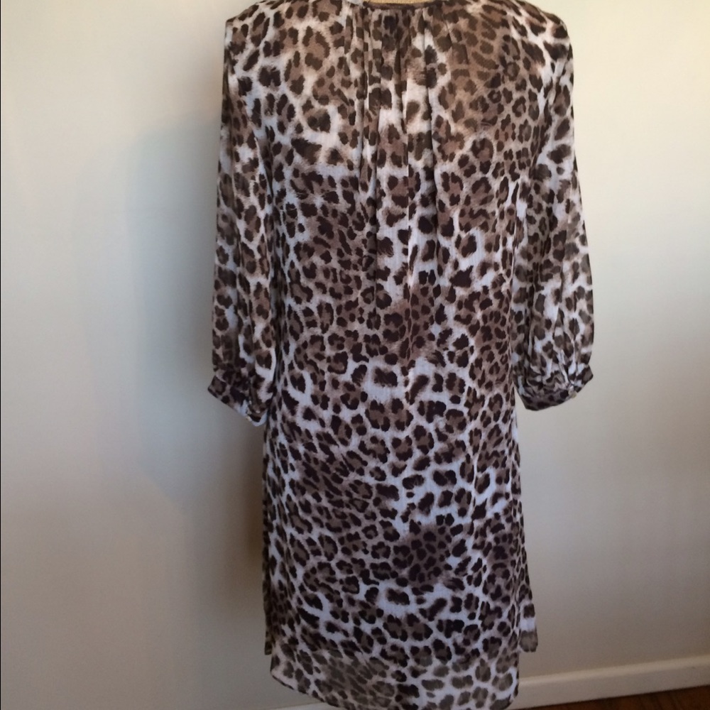 MSK cheetah print Sheer dress w/liner & rousche - Picture 2 of 4