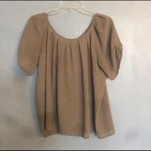 Tan Short Sleeved Blouse