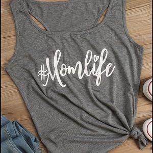 gray tank #Mom Life NWOT size M