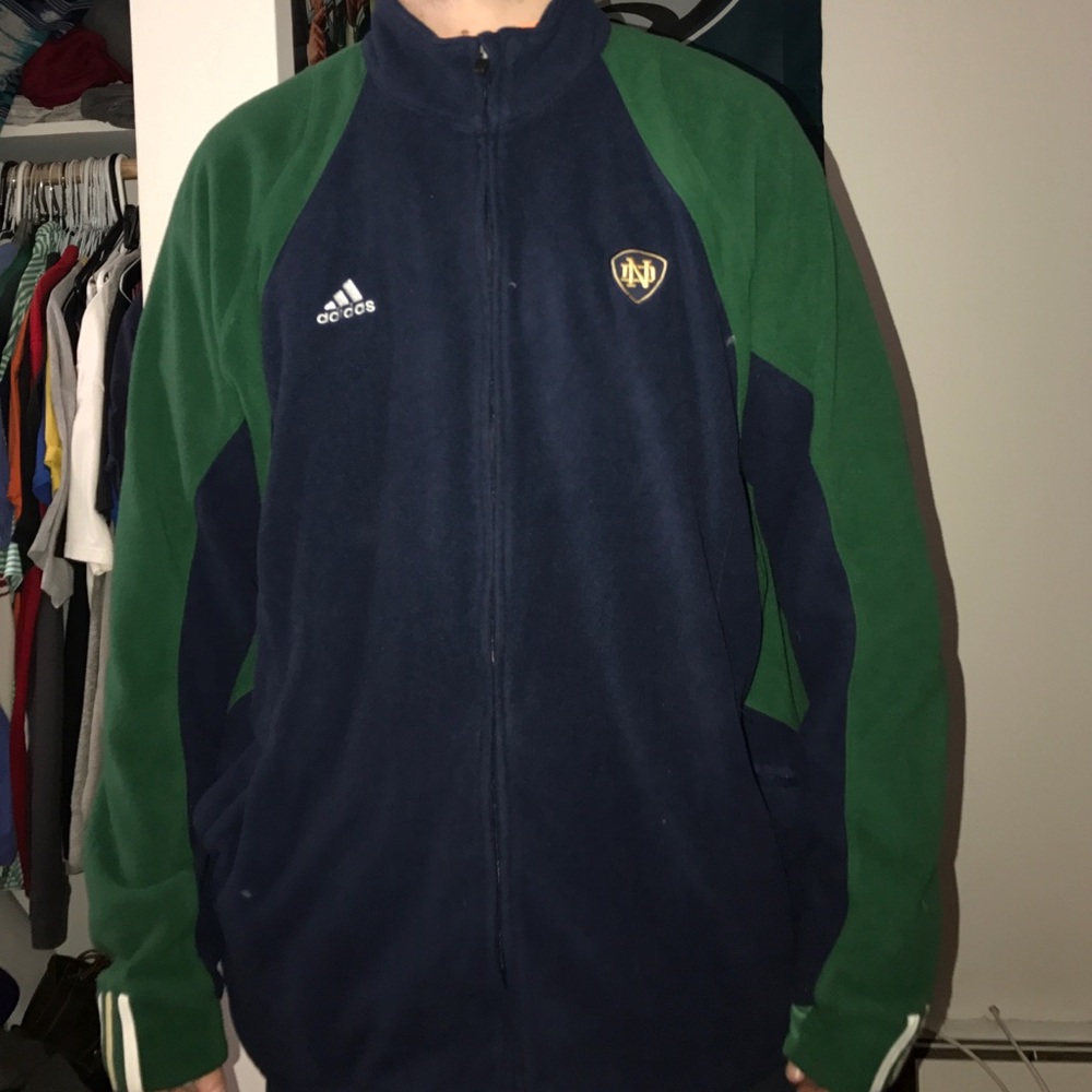 Adidas Fleece- Notre Dame logo (Blue & Green)