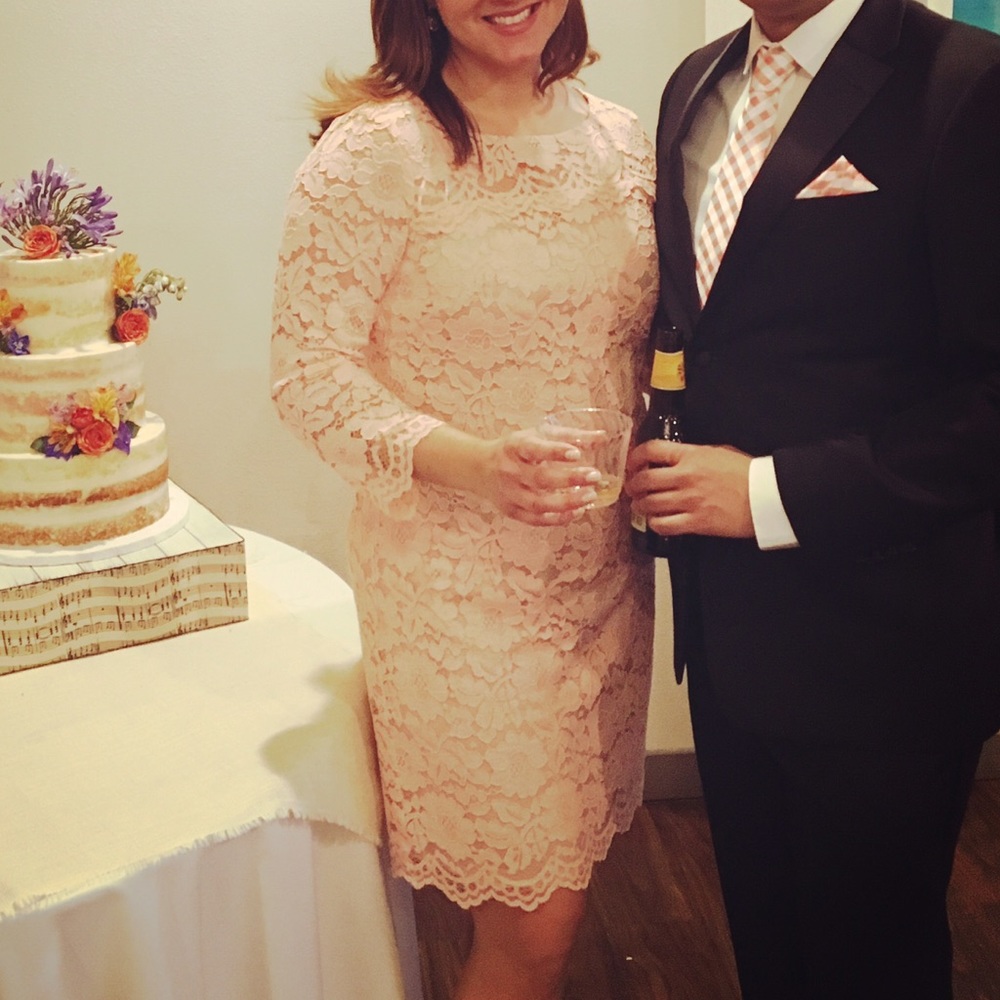 Size 10 Vince Camuto Light Coral Lace dress