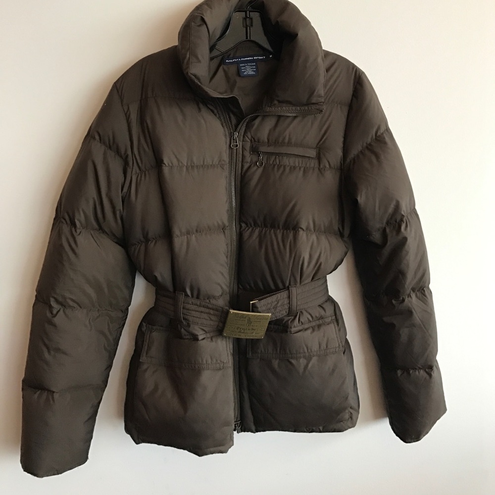 Ralph Lauren Sport Brown Puffer Belted Jacket
